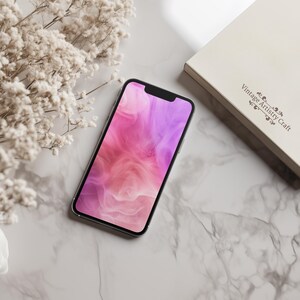 Light Abstract Phone Wallpaper, Aesthetic Cute Pink iPhone Art, Girly Wallpaper, iOS Background, Android Lockscreen Instant Digital Download