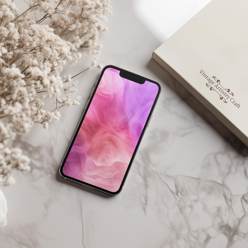 Light Abstract Phone Wallpaper, Aesthetic Cute Pink iPhone Art, Girly Wallpaper, iOS Background, Android Lockscreen Instant Digital Download