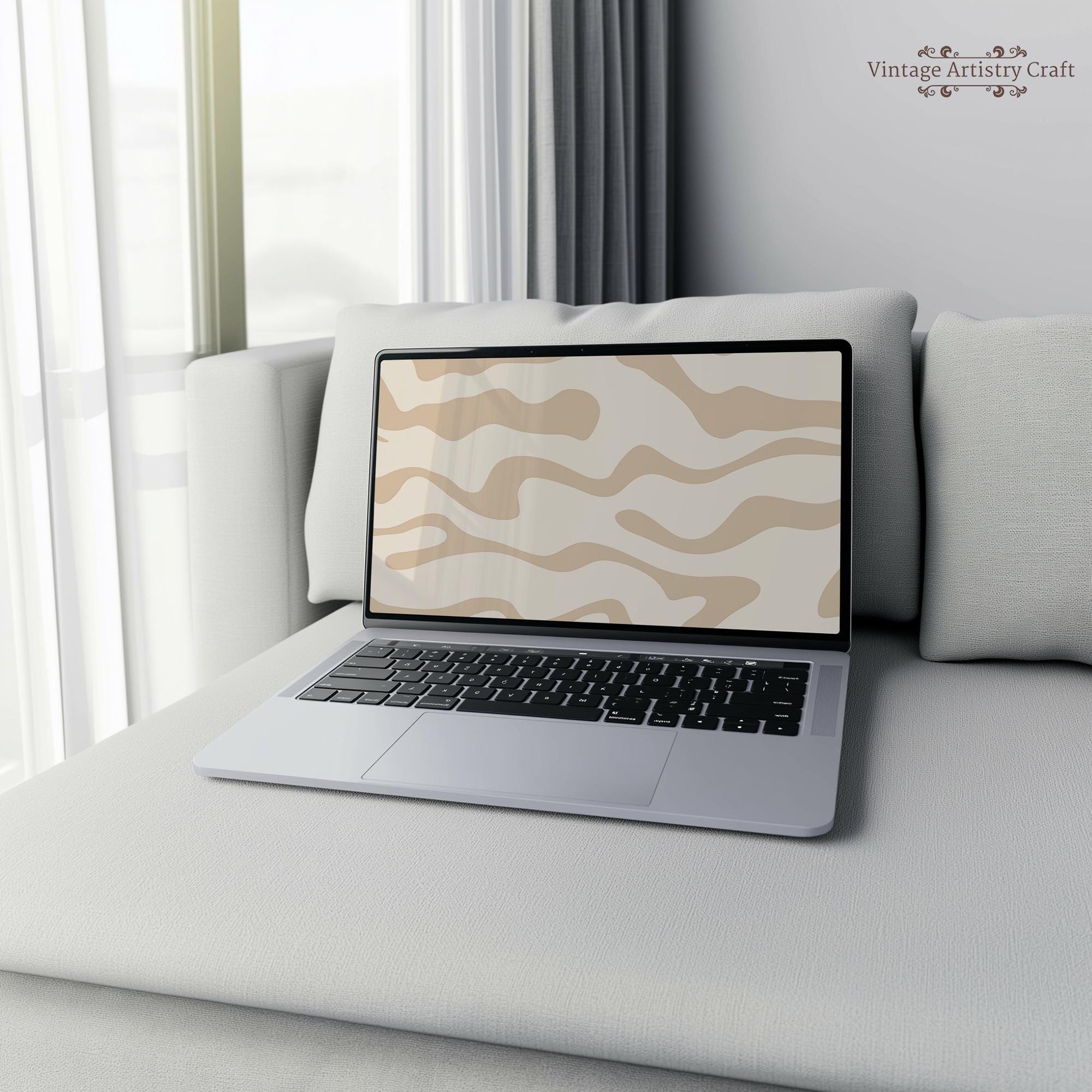 Windows Computer Backroound Boho Aesthetic Boho Computer Wallpaper 4K Abstract Minimalist Warm Neutral ...