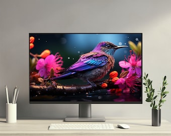 4K鮮やかな美的壁紙抽象的なデスクトップの背景PC MackbookラップトップiMac高解像度コンピュータアートHDインスタントデジタルダウンロード