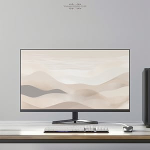 Neutral Texture Beige Aesthetic Desktop Wallpaper 4K PC Mac Laptop Windows Macbook Minimalist Desktop Background Instant Digital Download
