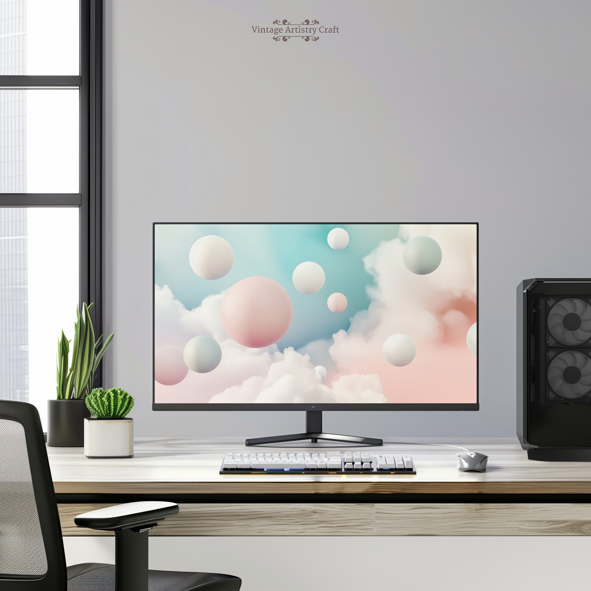 Abstract Clouds Computer Wallpaper 4K, Soft Pastel Desktop Background ...