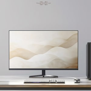 Neutral Texture Beige Aesthetic Desktop Wallpaper PC Mac Laptop Windows Macbook 4K Minimalist Desktop Background Instant Digital Download