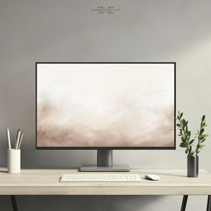 Neutral Texture Beige Aesthetic Desktop iMac Wallpaper, 4K PC Macbook Laptop iMac Minimalist Desktop Background, Instant Digital Download