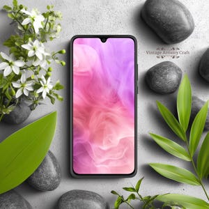 Light Abstract Phone Wallpaper, Aesthetic Cute Pink iPhone Art, Girly Wallpaper, iOS Background, Android Lockscreen Instant Digital Download