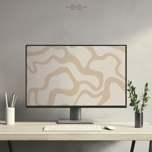 Sfondo per computer Boho estetico 4K astratto minimalista caldo neutro sfondo per laptop desktop PC Windows Macbook download digitale istantaneo