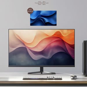 Sfondo astratto estetico con texture sfumata per desktop 4K PC Mac Laptop Windows Macbook Sfondo minimalista Boho Download digitale istantaneo