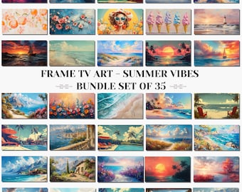 Summer Samsung Frame TV Art Bundle 35 plików TV W ZESTAWIE, Summer Farmhouse For Frame TV Art, Beach House Home Decor, Digital Download