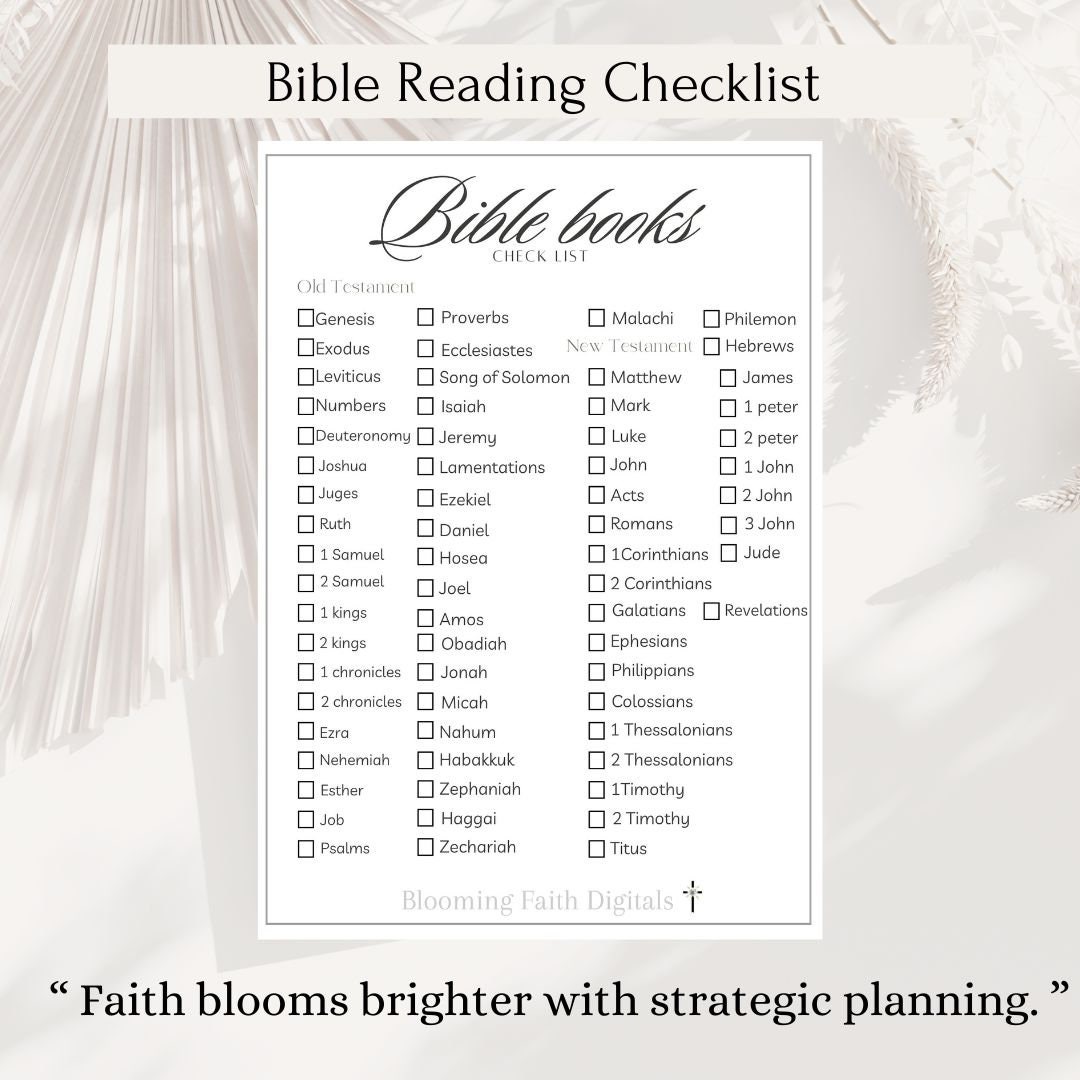 Bible Books Checklist Printable Perfect for Bible Study and Tracking ...