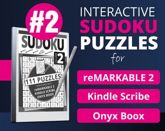 Interactive PDF, Sudoku for Your Remarkable 2, Kindle Scribe and Onyx Boox Devices! Hyperlinked, Digital Download – VOLUME 2