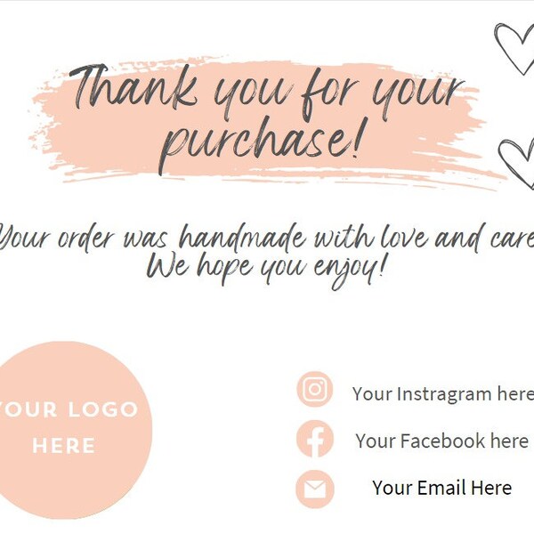 Digital Bespoke Thank You Cards With A Handmade Feel