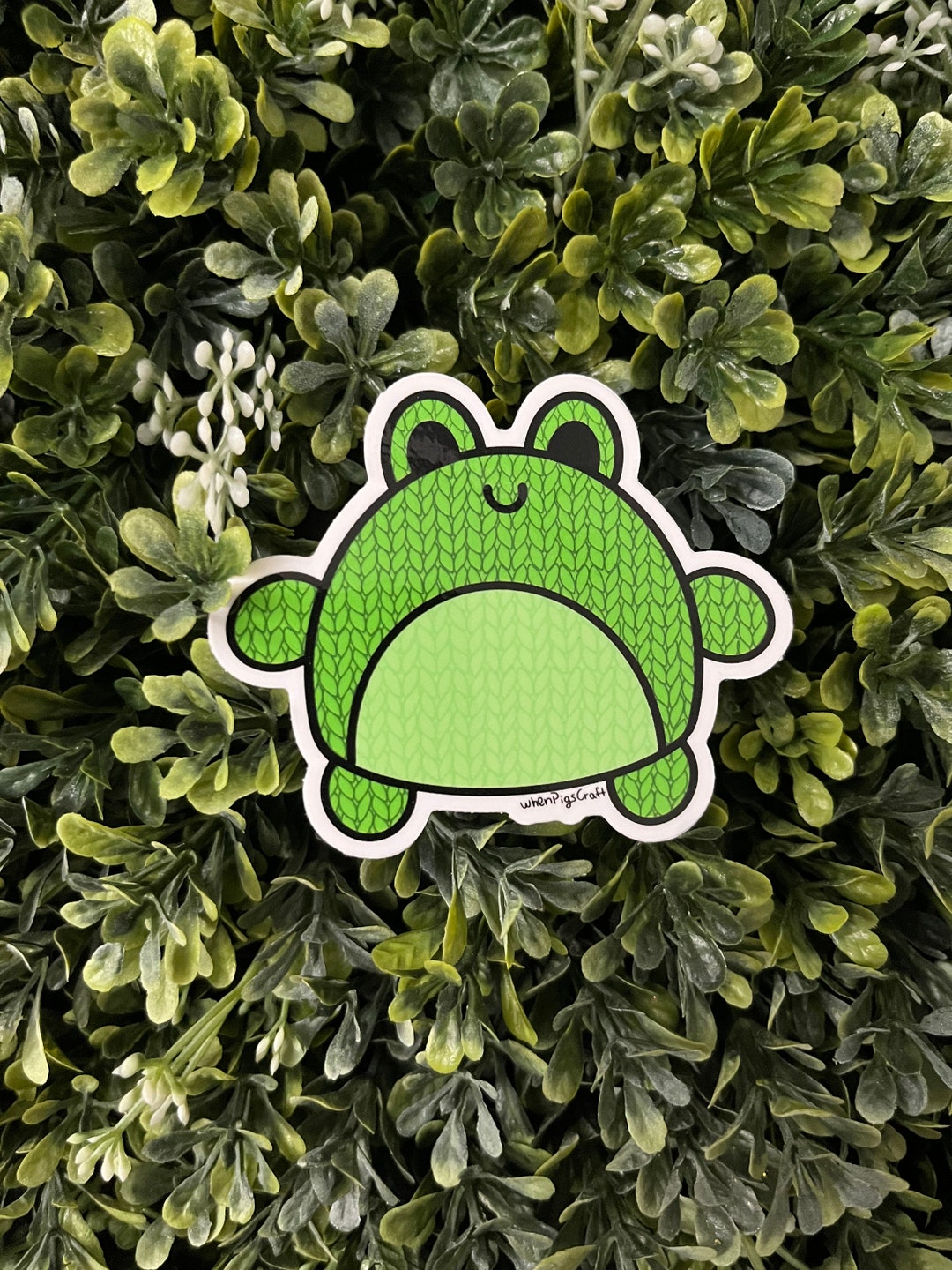 Knit Frog Waterproof Vinyl Sticker - Etsy