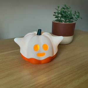Spooky Ghost Jack-O'-Lantern - Perfect with LED Tea Light for Halloween Decoration