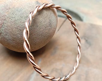 100% Pure Copper Bangle Tensor copper Bracelet #Copper stacking bangle# Copper Bracelet Handmade twisted pure copper bangle Copper wedding