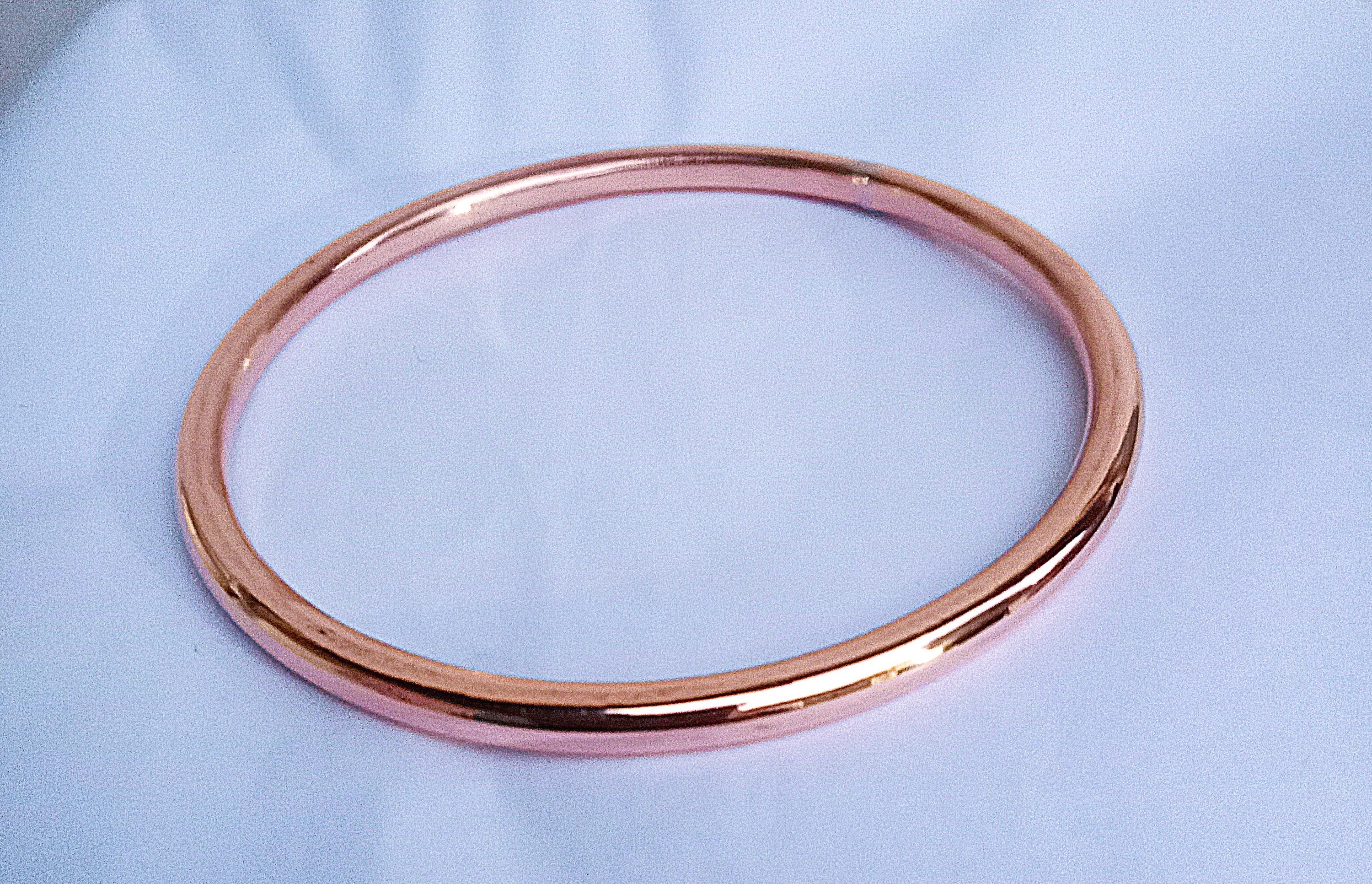 Bracelet Manchette En Cuivre Pur - Style Kada Arrondi, Fait Main - Neuf Avec étiquettes