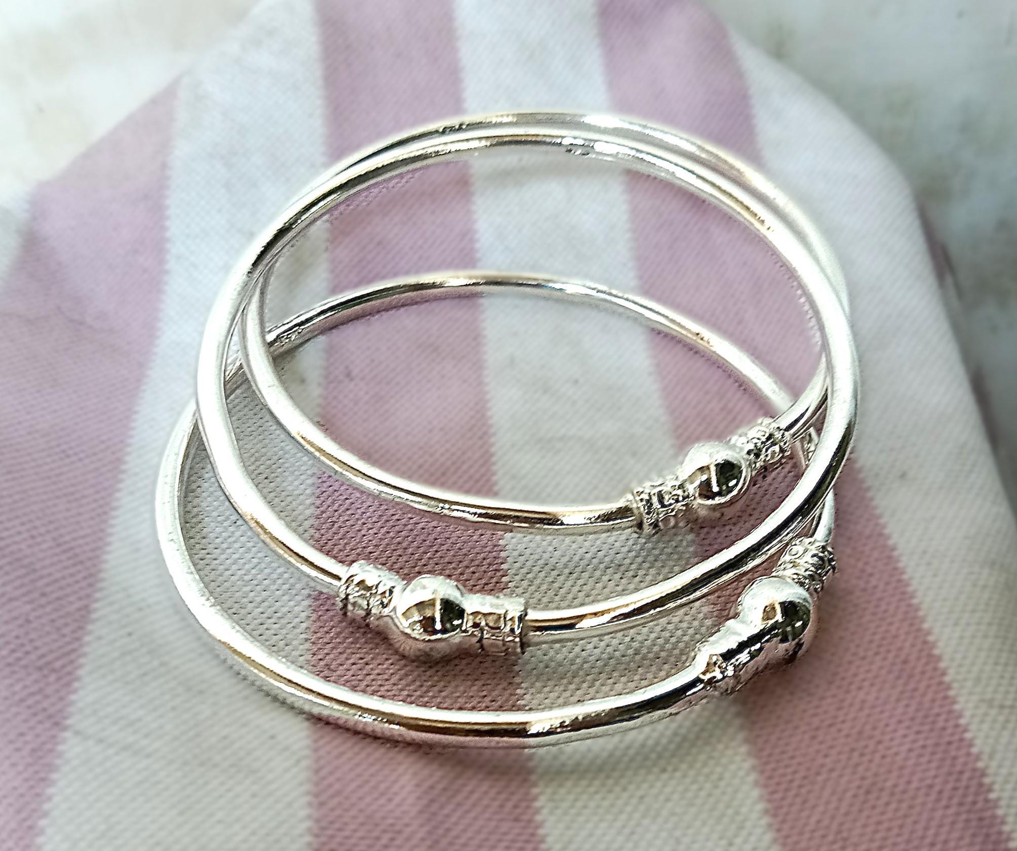 Set of 3 Solid ,Sterling Silver Bangles, For Women, Handmade Silver Bangle, Boho Silver Bangle, Women Bangle Stackable Bangle Gift Jewelry