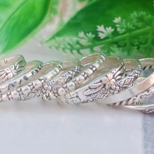 925 Sterling Silver Ring Set of 12 | Stackable Band Rings | Handmade Stacking Rings for Women | Minimalist Silver Ring Set | Gift Jewelry