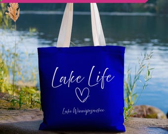 Gepersonaliseerde Lake Life polyester draagtas