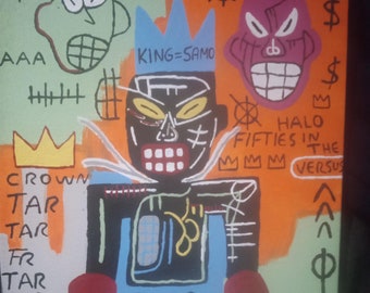 Jean-Michel Basquiat Painting on Canvas