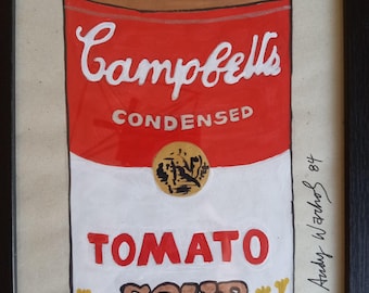 Andy Warhol Vintage Campbells Soup Painting on Paper