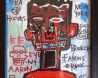 Jean-Michel Basquiat Self-Portrait Painting Paper