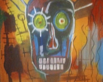 Jean-Michel Basquiat Painting on Canvas
