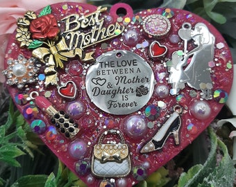 Mother's Day gifts Jeweled Ornament, In Remembrance keepsakes, Wall decor, Holiday Tree