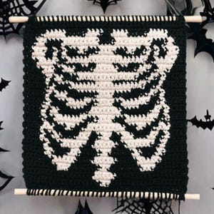 Crochet Pattern | Skeleton | Skeleton Wall Hanger | Tapestry Crochet Pattern | Instant Download | PDF