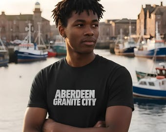 ABERDEEN Scotland "The Granite City" -  Quirky Granite design Cotton T-shirt (S-5XL)