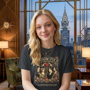 Camiseta estilo Art Nouveau de Glasgow / Camiseta de algodón inspirada en Mackintosh / Diseño escocés vintage / Unisex (Tallas S - 5XL) imagen 13