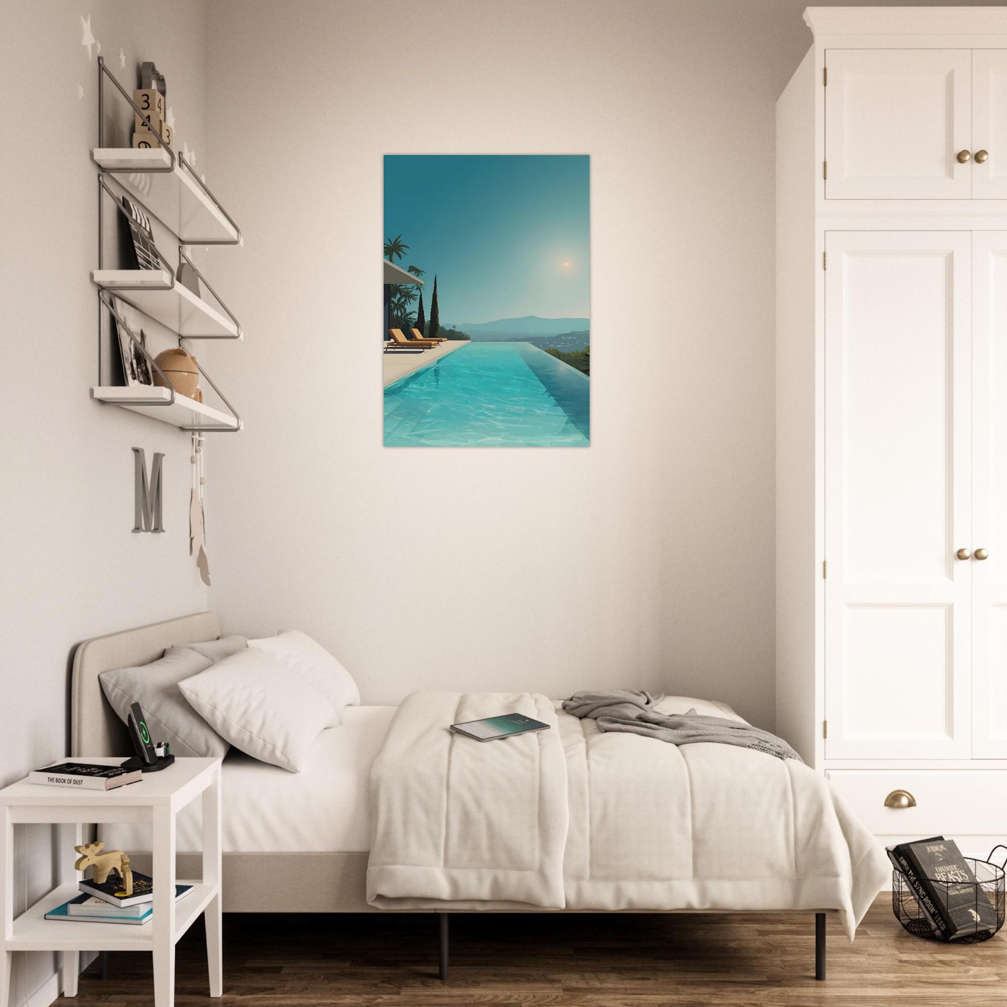 Modern Abstract Print – French Riviera Villa View, Neutral Wall Art (06 ...