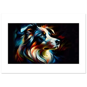 Ilustración abstracta de un border collie - Póster de papel mate premium