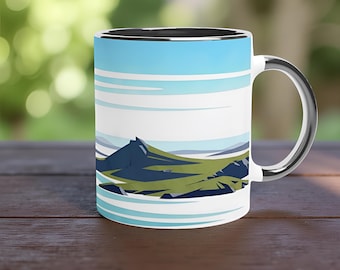 Escena abstracta de las Islas Shetland (02/04): Taza de café elegante