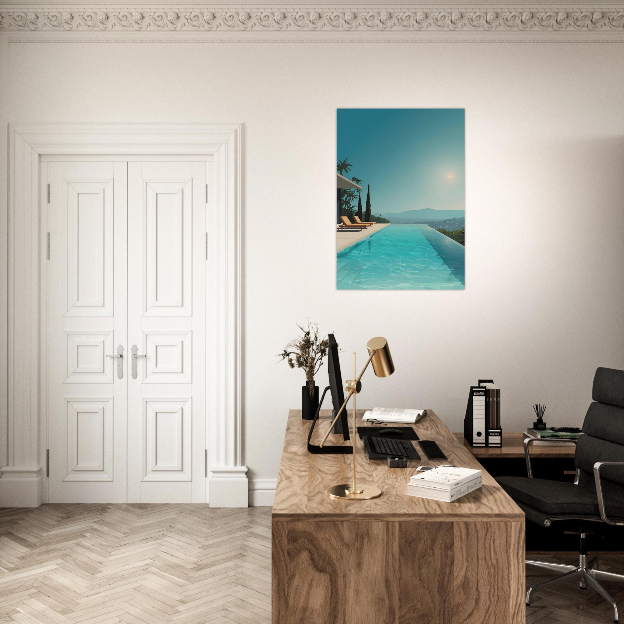 Modern Abstract Print – French Riviera Villa View, Neutral Wall Art (06 ...