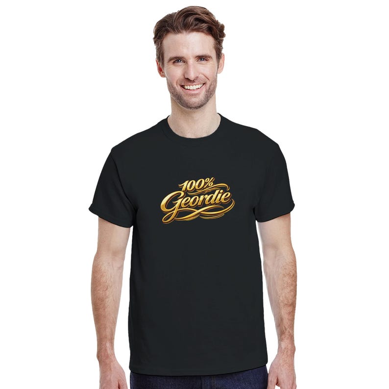 Newcastle 100% Geordie T-shirt - Heavyweight Urban Crewneck (S-5XL) - GOLD Logo Bild 13