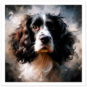 Portrait épagneul Springer : impression d&#39;art abstrait chien