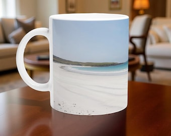 Hebridean Isles Abstract Summer Beach Scene (04/04): Elegant Coffee Mug