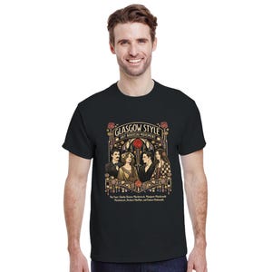Camiseta estilo Art Nouveau de Glasgow / Camiseta de algodón inspirada en Mackintosh / Diseño escocés vintage / Unisex (Tallas S - 5XL) imagen 11