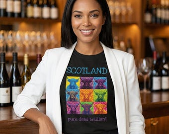 Scotland Highland Cow Pop art  - Unisex Crewneck T-shirt (Sizes from S to 5XL)