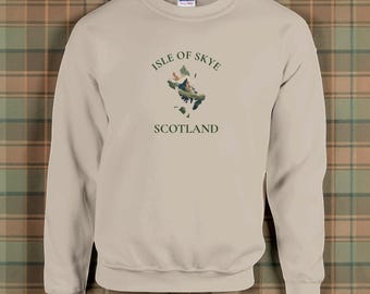 Isle Of Skye Sweatshirt, Hebridean Map Sweatshirt, Minimalist Design, Scottish Highlands,