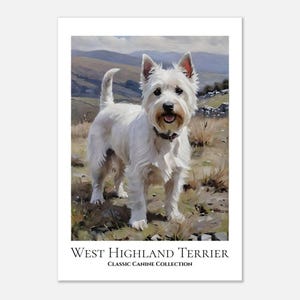 West Highland Terrier (Westie), Wall Art Poster, Canine Art Collection Perfect Gift for Dog Lovers - Unframed Premium Matte Paper Poster