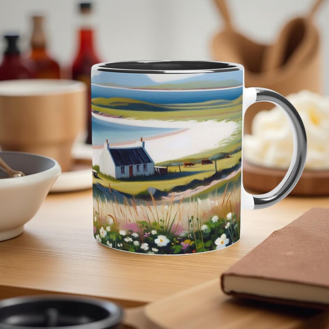Scottish Hebrides Croft Mug: Island Beach Cottage View - Etsy UK