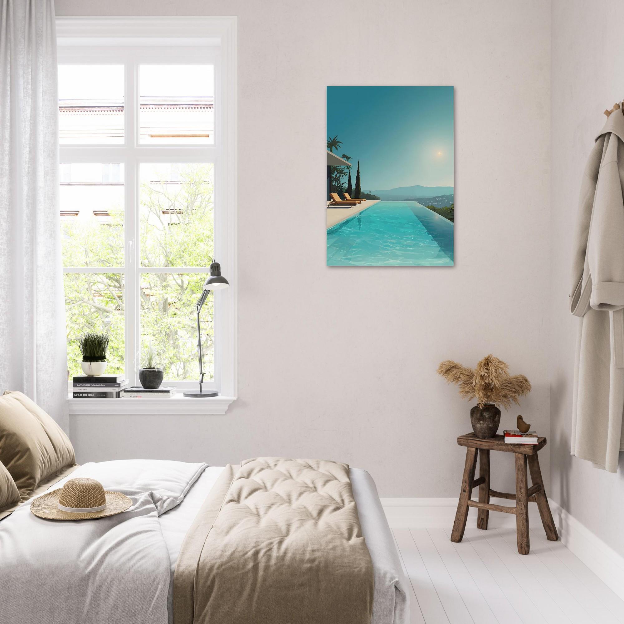 Modern Abstract Print – French Riviera Villa View, Neutral Wall Art (06 ...