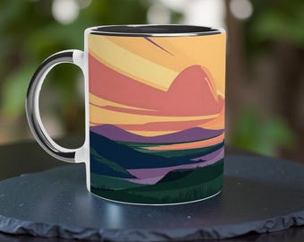 Hebridean Isles Abstract Sunset Scene (02/05): Elegant Coffee Mug