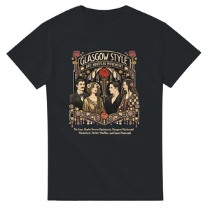 Camiseta estilo Art Nouveau de Glasgow / Camiseta de algodón inspirada en Mackintosh / Diseño escocés vintage / Unisex (Tallas S - 5XL) imagen 2