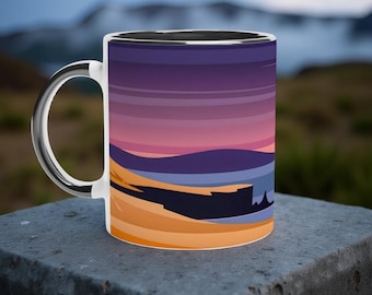 Hebridean Isles Abstract Sunset Scene (01/05): Elegant Coffee Mug