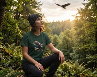 Abstract Bald Eagle T-Shirt, Eagle in Flight Tee, Wildlife Shirt, Unisex Streetwear, Sizes S-5XL