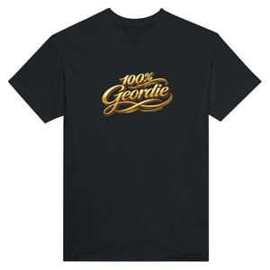 Newcastle 100% Geordie T-shirt - Heavyweight Urban Crewneck (S-5XL) - GOLD Logo Bild 3