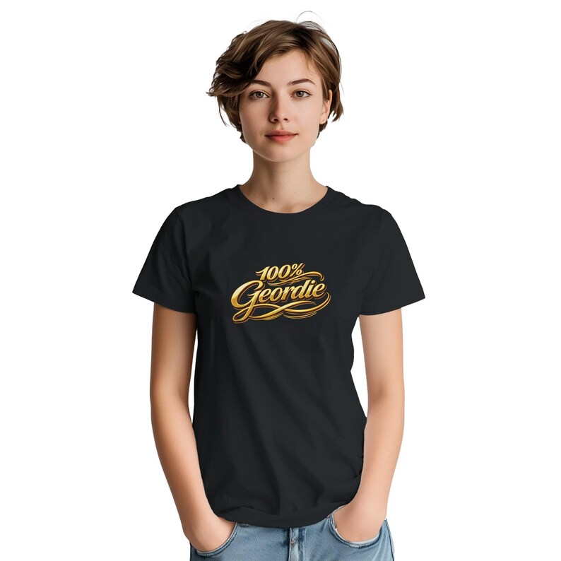Newcastle 100% Geordie T-shirt - Heavyweight Urban Crewneck (S-5XL) - GOLD Logo Bild 14