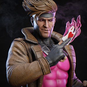 X-Men - Gambit Statue | 12k 3D Print Resolution | Resin Figure
